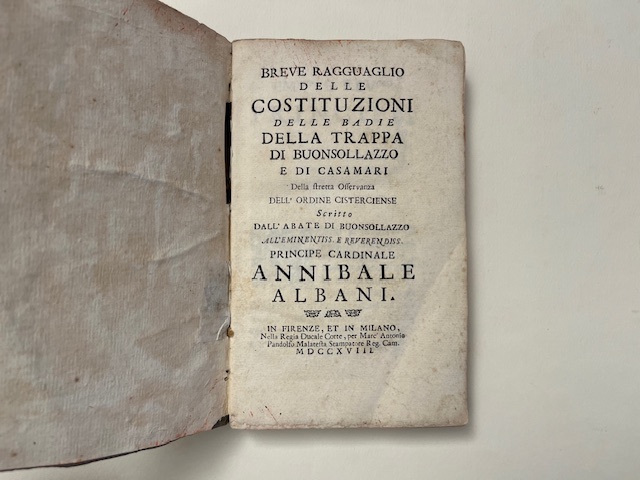 Breve ragguaglio delle costituzioni delle Badie della Trappa di Buonsollazzo e di Casamari della stretta osservanza dell'ordine cistercense
